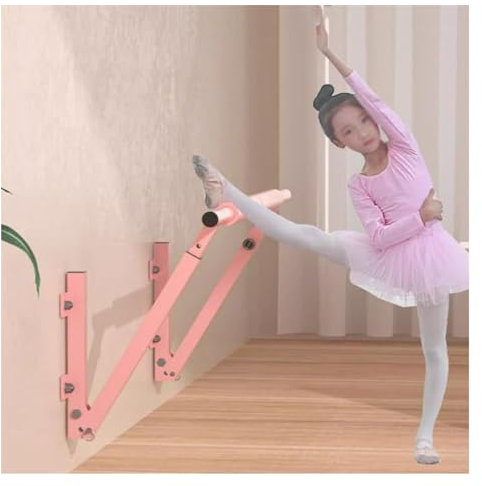 ASumPio Ballettstange, Wandmontierte Ballettstange, Höhenverstellbar Von 64–120 cm, Fitness-Tanzstange Für Stretch, Ballett Und Training, Stangen-Trainingsgerät (Rosa 100 cm)