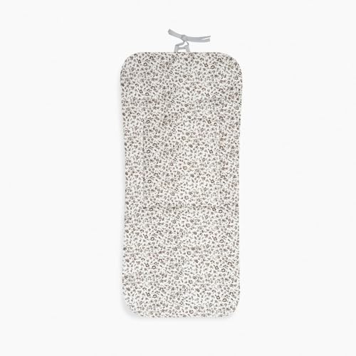 COLCHONETA DON ALGODÓN REVERSIBLE VICHY FLORES GRIS