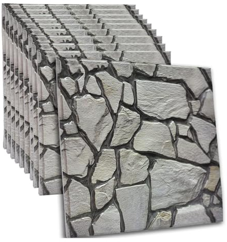 szgwtk 3D Wandpaneele Selbstklebend 10Stück wandpaneele steinoptik 30 x 30 cm PVC Wandverkleidung aus Kunststoffplatten,3D Wandpaneele für Wohnzimmer,Schlafzimmer,Küche,Hotels.