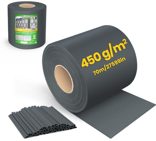 VOUNOT® Brise Vue Occultant Clôture en PVC 450 g/m² Protection Visuelle pour Jardin Lamelle Occultation 19 cm x 70 m avec 40 Clips de Fixation pour Panneau Grillagé Clôtures Rigides Anthracite