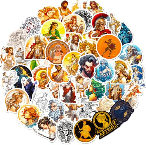 Greek Mythology Stickers for Children Cute Greek Gods Laptop Stickers Scrapbook for Adults Aesthetic Craft Greek Goddess Ancient