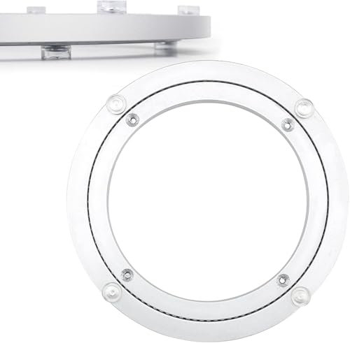 TOOSOAR Plato Giratorio para Mesas 600mm – Base Aluminio 12mm Grosor, Compatible Mármol/Madera/Cristal, Rodamiento 360° Silencioso​