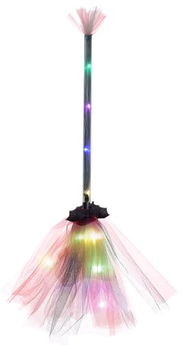LED Witch Broom Halloween Prop,Halloween Decor Lighted Witches Broom Sticks Halloween Props | Halloween Props Witch Broom for Theme Parties, Halloween