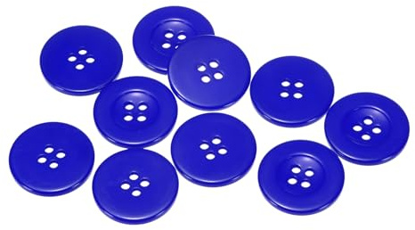 QUARKZMAN 10 Stück Knöpfe 30mm Bastelknöpfe Tiefblau Nähknöpfe Harz Rund Flach 4-Loch Kunststoffknöpfe für Nähen DIY Handwerk Scrapbooking Dekorieren Kleidung Mänteln Blusen Hemden