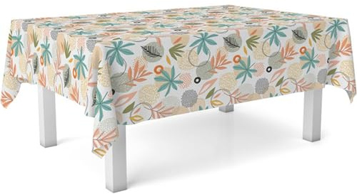 ECOMMERC3 PVC Tischdecke abwaschbar 100x140 cm Wachstuch | Sella Orange
