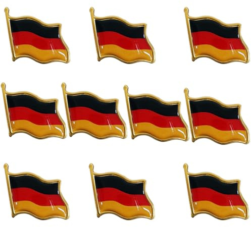 Amazleer Deutschland Anstecker, 8 Stück Fahnenpin, Anstecknadel mit Deutschlandfahne (10)