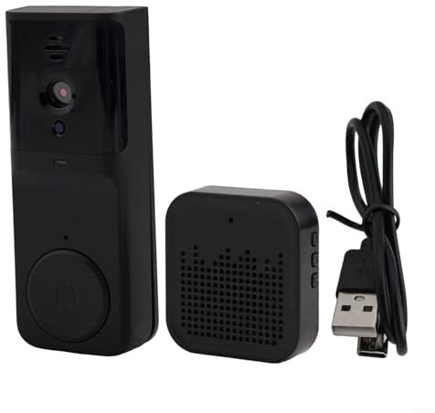 Videocitofono senza fili con controllo app citofono remoto HD 5 m gamma batteria ricaricabile 1000 mAh rilevamento del movimento per casa ufficio piatto 10,8 x 4 x 1,7 cm facile da installare
