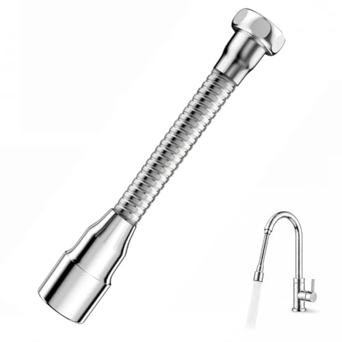 14cm Tap Aerator 360° Swivel Faucet Extender for Kitchen Sink Stainless Steel with 2 Spray Modes, Water Saving Nozzle Attachment, Universal Tap Extension Adapter Easy Installation