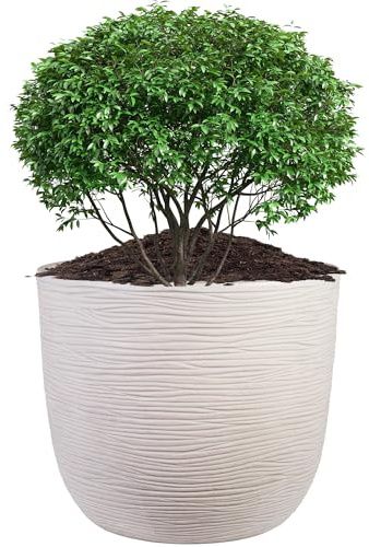 STORM TRADING GROUP Extra Large Stone Effect Amalfi Round Flower & Tree Planter (XL) Ideal For Home, Balconies, Gardens, Greenhouses & Patios 60cm Wide x 56cm Height (1)