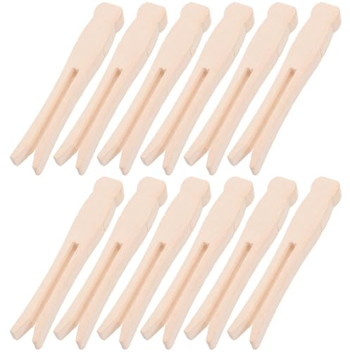 RORPOIR 50 Pezzi Mollette in Legno per Bucato senza Schegge, Levigate a Mano, Pinze Resistenti per Stendere Coperte e Trapunte Beige, per Uso Domestico