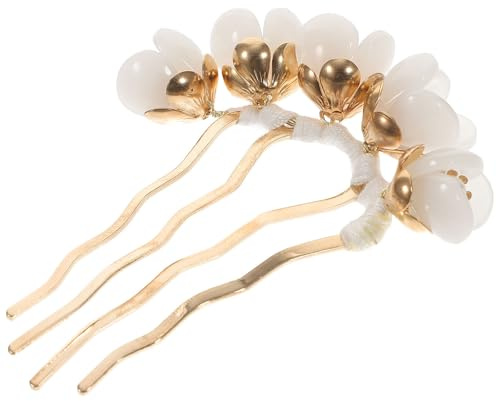 Toddmomy Asiatische Haaraccessoires für Frauen mit Jade Blütenblatt Haarnadel im Retro Stil, passend für Karneval und traditionelle Zeremonien