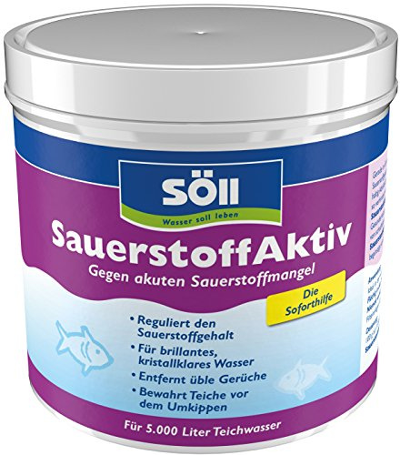 Söll 15261 SauerstoffAktiv Soforthilfe bei akutem Sauerstoffmangel im Teich 500 g - Teichpflegemittel reguliert Sauerstoff und entfernt üble Gerüche im Gartenteich Fischteich Koiteich