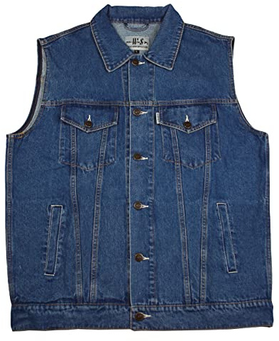 WESTERN-SPEICHER Jeansweste Herren Denim Biker Weste Kutte blau Größe 3XL
