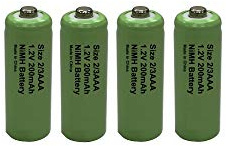 4 x Buyabattery 2/3AAA (Two Thirds AAA) Rechargeable Solar Light Batteries 1.2V 200mAh NiMH 2/3-AAA Length 30mm Diameter 10mm