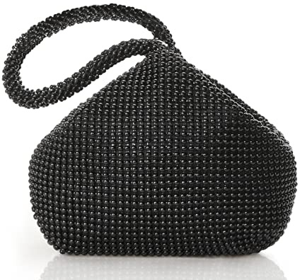 BABEYOND Women's Sparkly Clutch Evening Bags Glitter Rhinestone Triangle Purse for 1920s Party Prom Wedding, Black2, One Size
