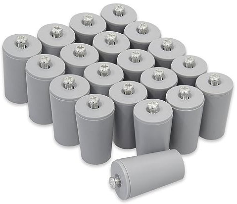 ECENCE Buffer Stopper for Roller shutters, Set of 20pcs 40mm incl. Screw Grey, end Stop, Complete Roller Shutter Protection