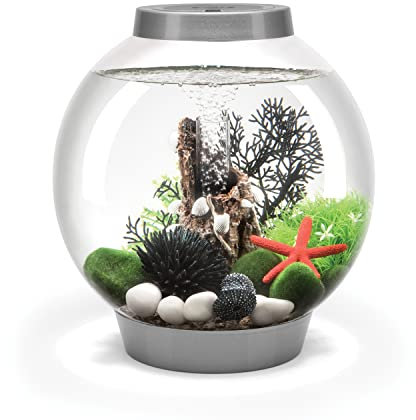 biOrb 72000 CLASSIC 15 LED, 15 L, silber - dekoratives, rundes Acryl-Aquarium, Komplett-Set mit patentiertem Filtersystem, LED-Beleuchtung