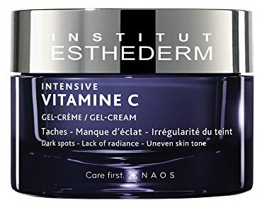 Institut Esthederm – intensivt C-vitamin – gelkräm – fläckar, brist på ljusstyrka, oregelbundna hudtoner – ansikte och hals – 50 ml burk
