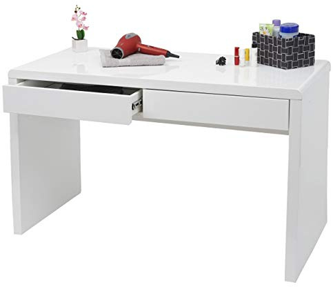 Mendler Schminktisch HWC-G51 Hochglanz, Weiß - 100x60cm