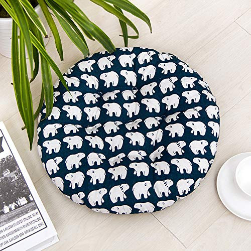 Sitzkissen Rund Stuhlkissen,Sitzauflage Gepolstert Auflage Stuhlauflage für Boden Balkon Innen Außenbereich Garten Bürostuhl,Gartenstuhl Kissen Esszimmerstuhl Booster Matte,Landhausstil J 50x50CM