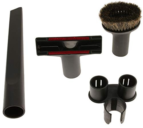 Staubsauger Düsen Set 35mm Fugendüse Polsterdüse passend für Miele Kärcher | DeClean Staubsaugerdüsen - 4-teiliges Zubehörset mit XL Fugendüse, Saugpinsel und Halterung für Bosch Siemens AEG Philips