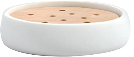 Spirella - Seifenschale Sven aus Polyresin 11,6 x 11,6 cm für EIN Elegantes und praktisches Badezimmer, ideal zur Organisation Ihrer Toilettenaccessoires, weiß