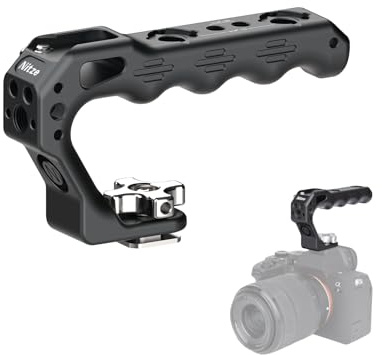 Nitze Cold Shoe Top Handle, Mini Handle Grip mit Cold Shoe, Kompatibel mit Camera Cage, Universal Video Rig, DSLR Kamera Kamerakäfig (Lil Stinger II) -PA28M-D3