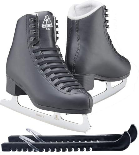 Jackson Ultima Classic JC552 Pattini da ghiaccio da uomo/ragazzo, larghezza media, confezione con protezioni per pattini da uomo, taglia 11