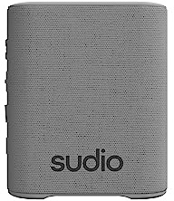 sudio S2 Grau, Bluetooth-Lautsprecher mit lautem Klang und tiefen Bässen Lange Spielzeit IPx5 Wasserdichtes Bluetooth 5.3 TWS Pairing Tragbarer drahtloser Kompaktlautsprecher für Zuhause, draußen
