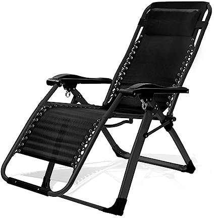 CEEBUS Sonnenliege, zusammenklappbar Liegestuhl, mit Becherhalter, Fußstütze und gepolsterter Kopfstütze Outdoor Lounge, für Terrasse, Strand, Wiese (Color : A)