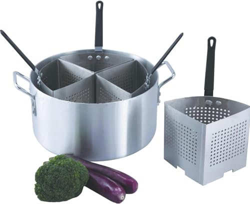 Pentole, Cuocipasta in Alluminio con 4 Cestelli Filtranti Inserti in Acciaio Inossidabile, Cuoci Pasta per Tagliatelle Strumento di Cottura per Ravioli per Casa, Cucina, Ristorante