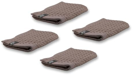 AGA.PIE 4er Set Bambus Lyocell Waschlappen - Beige, 30x30 cm, Bio Oeko-Tex 100, GOTS Zertifiziert, mit Bio Baumwolle, Nachhaltig, Waffelpique - Waschtücher, Seiftücher - 4 Stück