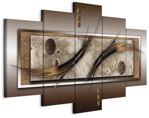 B&D XXL - Leinwandbild Motiv, 225x112 cm, 5-teilig, Schlafzimmer, modern