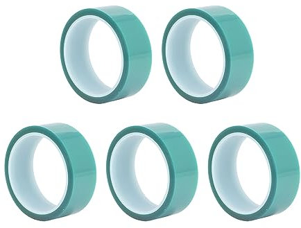 Yuecoom 5-teiliges Abdeckband, PET-Farbband Für Mehrzweck, 33 Mm Breite, 33 M Länge, Spritzlackierschutz, PET-Hochtemperaturband, Für Malerei, Kunst, Handwerk, Etikett, Leichte Verpackung