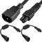 Xiatiaosann C14 to C5 Power Cable with Switch, IEC 320 C14 Male Plug to C5 Female Plug Power Adapter Cord with On/Off Switch (2 Pack, 1FT/30cm)