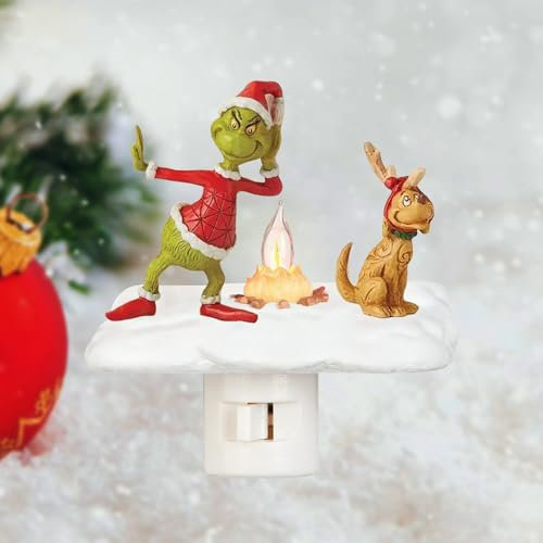 Christmas Flickering Night Light, Christmas Campfire Nightlight Indoor Decoration Night Light Plug in Wall Plug in Night Light for Hallway Campfire Flicker Flame Christmas Decorations Indoor