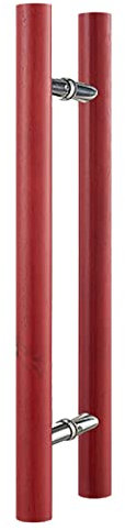 Stoßgriff Haustürgriff Türgriff-Set für die Vordertür, Eingangstürgriff aus Holz, Schiebetürgriff für Scheunenftür, H-förmiger, doppelseitiger, runder Stangen-Push-Pull-Türgriff für schwere