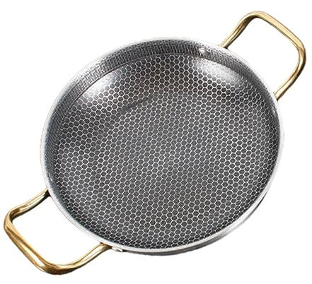 GRADENEVE Edelstahl Waben Bratpfanne Antihaft Honeycomb Pfanne Für Meeresfrüchte Und Krabben Dickwandig Ergonomisch Spülmaschinenfest Vielseitiges Kochgeschirr Für Küche