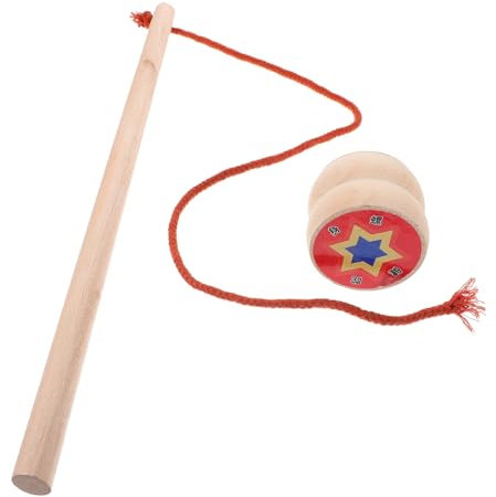 JOINPAYA Holz Gyro Spielzeug Traditionell Mit Schnur Und Aufklebern Robustes Holzspielzeug Zur Hand-Auge-koordination Langlebig Und Spielerisch Für Kindergeburtstag Geschenk Ab Jahre