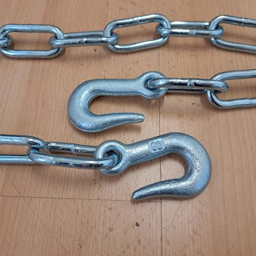 Marwotec Schalungsspankette Spannkette Ø 8,0 mm x 2,50M Schalungsspannkette beidseitig mit Zugkettenhaken