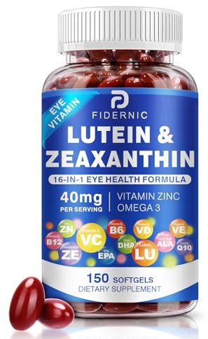 Lutein and Zeaxanthin Supplement - AREDS 2 Plus+  Eye Vitamins, 40 mg Lutein & 8 mg Zeaxanthin with Vitamins C, E, Zinc, Omega-3 & CoQ10 for Blue Light Protection, Eye Health Support  - 150 Softgels