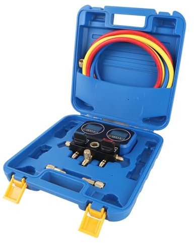 YDuupxe Digitaler Vakuumdruckmesser HVAC Tester AC Kühlflüssigkeitskrüder 5 Einheiten Niedrige Hochpumpen -Messgeräte Kältemittel Set Maschine Lade die Klimaanlage Mini -Erholung