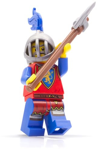 LEGO - Set di personaggi Cavalieri Leone #2 con ascia e casco da cavaliere, un complemento ideale per ogni castello e altri set di mattoncini medievali, statuetta originale Lego Lion Knights