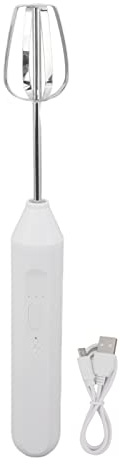 Batidora Eléctrica de Mano FLEXMAN, 3 Velocidades Diferentes, Espumador de Leche de 1200 mAh, Mini Batidora de Mano, Espumador de Café, Batidora de Café para Café, Ketchup y Bebida (Blanco)