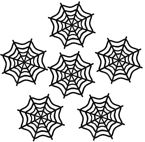Warmhm Teiliges Halloween Spinnennetz Filz Untersetzer Hitzebeständig rutschfest Dekorative Tischmatten für Halloween Party für Zuhause Bar Restaurant