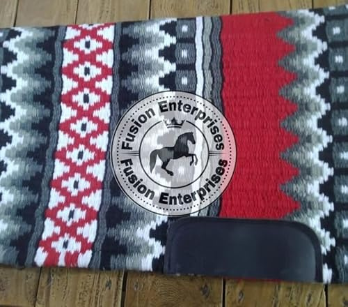EQUIEMPRESS Sattelunterlage Western Show/Westernsatteldecke aus Neuseelandwolle, Top Wool Pad Sensor Flex (Anpassung möglich) VK-021 (34 x 34)
