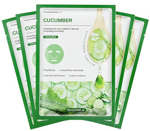 5 pièces Masques Tissus Hydratants,Skincare Nourrissants Masque,Soin Visage Express,Pour Confort et Fraîcheur,Hydratation,Pour La majorité Types de Peaux,Daily Care