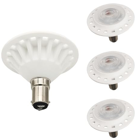 QLEE BA15D LED Bulb 12V 7W AR70 Reflector Light 3000K Warm White 700LM 38° Beam Halogen 70W Replacement for Track Light Desk Security Indoor Outdoor Commercial Led Lighting 4-Pack