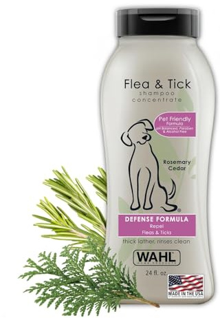 Wahl USA Flea & Tick Repelling Dog Shampoo, Rosemary & Cedar, 24 oz