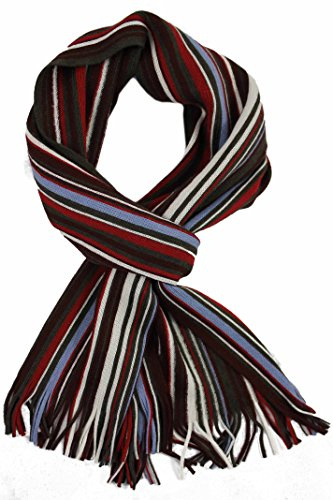 Halsduk stickad halsduk Raschelschal ränder fashionabel röd 50% ull 50% polyakryl R-641, Röd